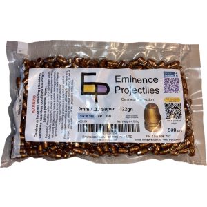 Post Pack 122 grain Flat Point bevel base 9mm - 38 Super