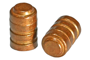 136 grain Button Nose Wadcutter flat base projectile Hi-Tek Supercoat Bronze