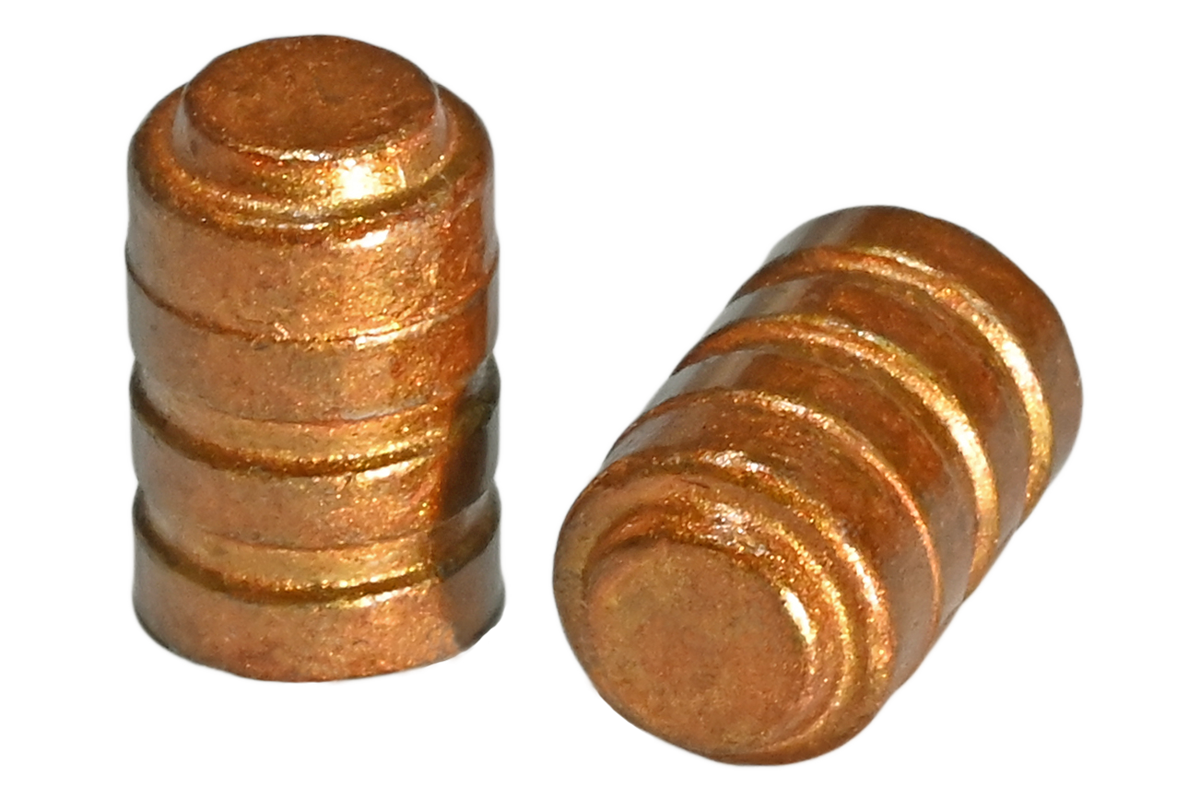 136 grain Button Nose Wadcutter flat base projectile Hi-Tek Supercoat Bronze